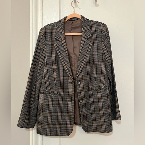 And Other Stories Jackets & Blazers - & Other Stories Fitted Checkered Blazer in Size 8